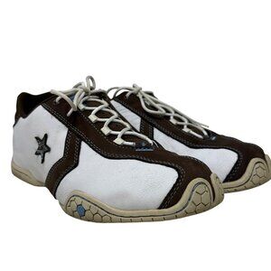 Converse Womens All Star Brown White Leather Lace‎ Up Sneakers 5W445 Size 10